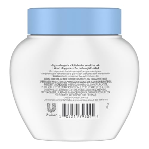 POND'S Dry Skin Cream texture swatch demonstrating creamy absorption