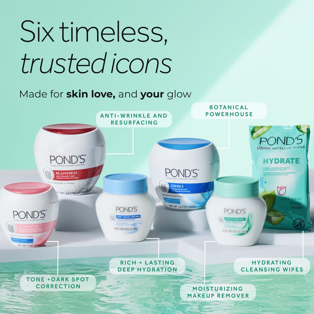 POND'S Rejuveness ingredients panel listing AHAs, collagen and vitamin E