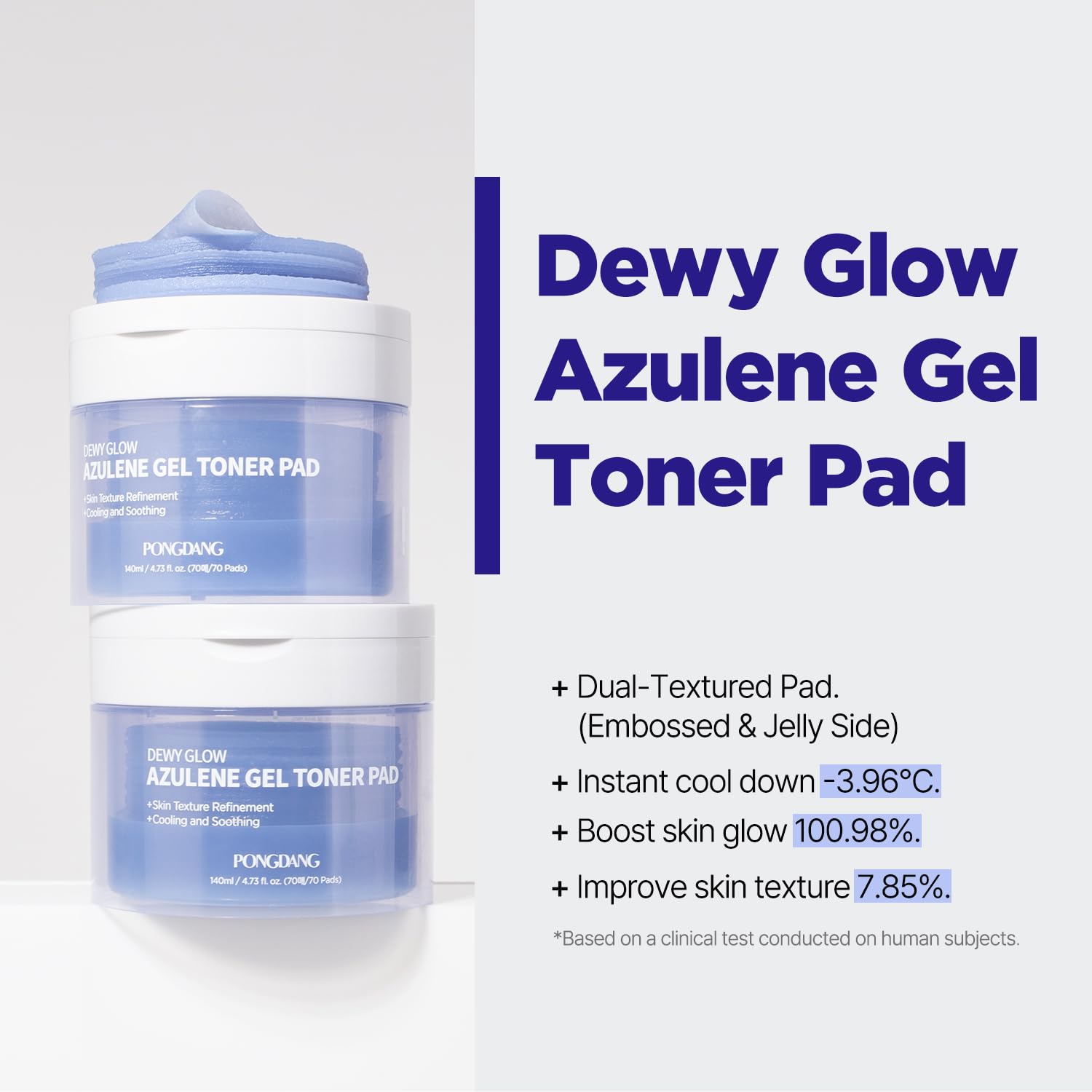 Embossed jelly texture on PONGDANG pad provides gentle exfoliation