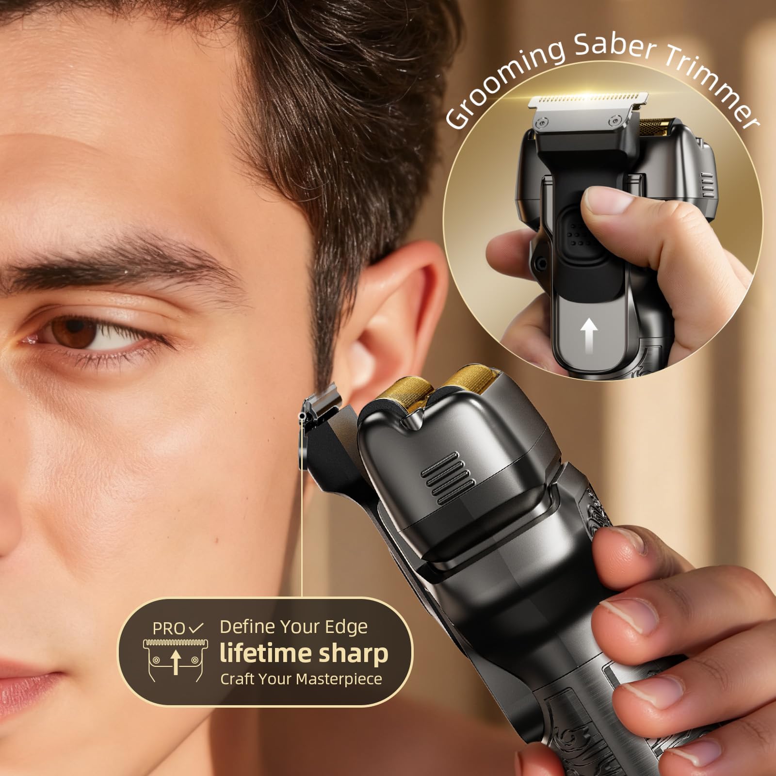 PongTHUMB razor supports wet and dry shaving for versatile routines.