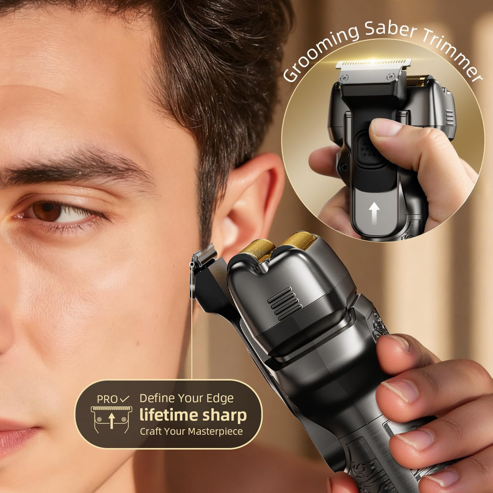 PongTHUMB razor supports wet and dry shaving for versatile routines.