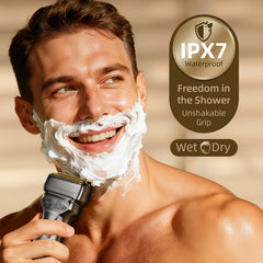PongTHUMB Trimmer rod detail for precise edge work on sideburns.