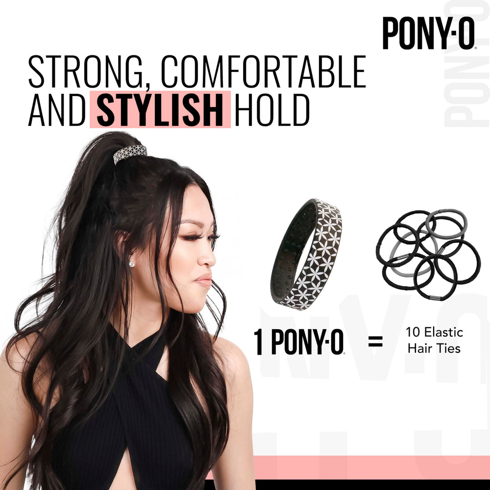 PONY-O easy removal without pulling or snagging hair.