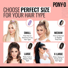 PONY-O silicone grips ensure gentle removal without snagging hair.