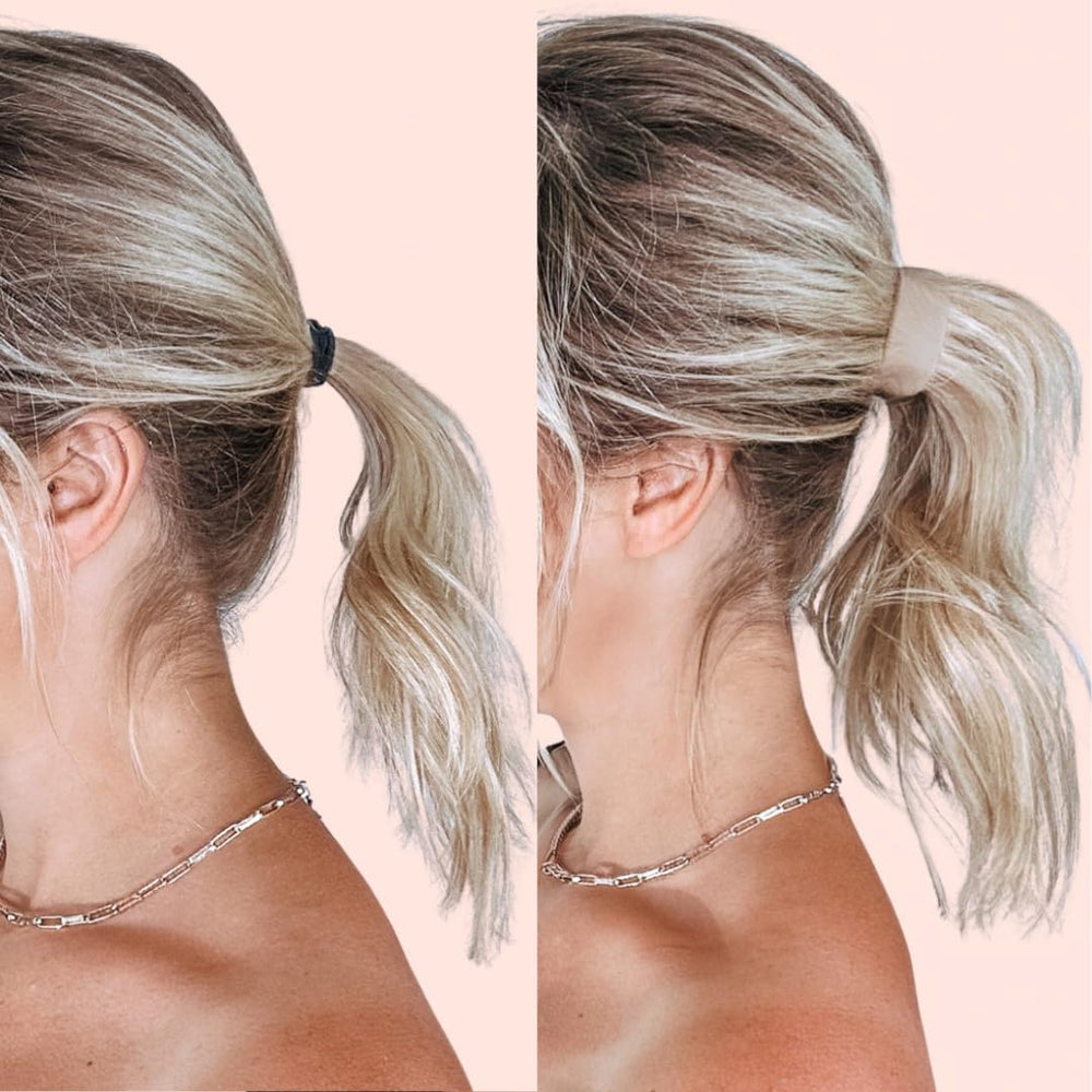 PONY-O Bun Barz securing a bun in dark brown for quick styling.