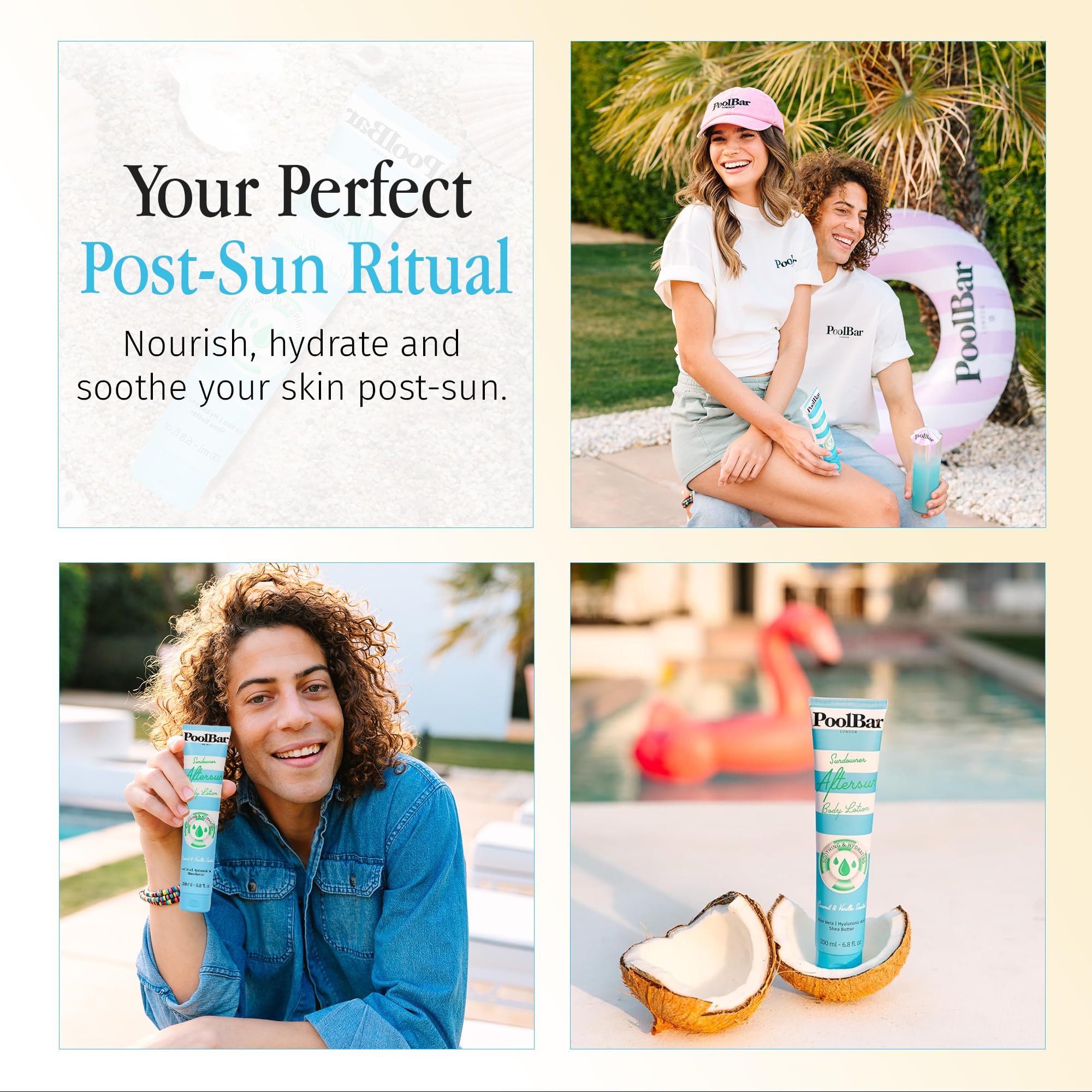 PoolBar Sundowner cream absorbs quickly, leaving a soft, natural glow