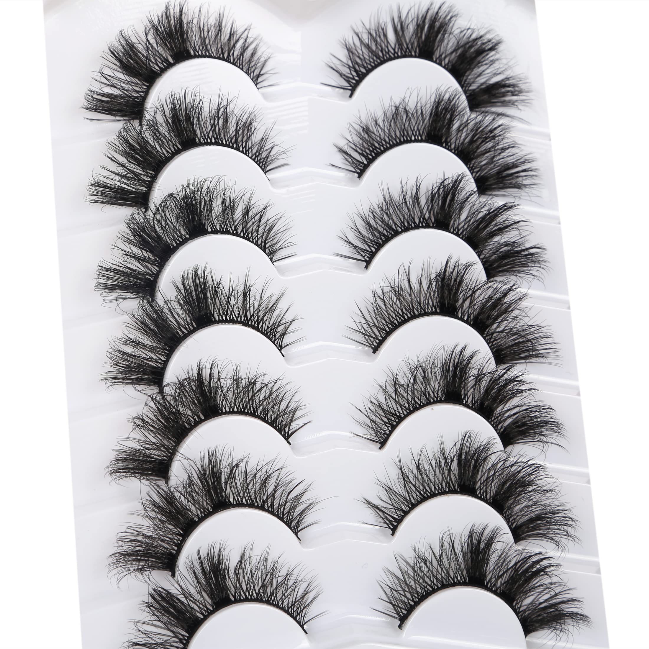 Pooplunch 8D Cat Eye Lashes seven pair multipack for versatile styling