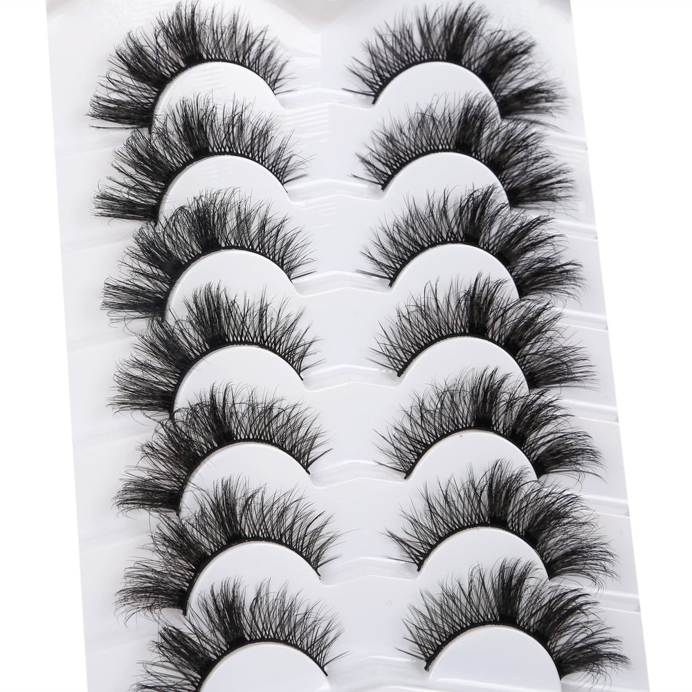 Pooplunch 8D Cat Eye Lashes seven pair multipack for versatile styling