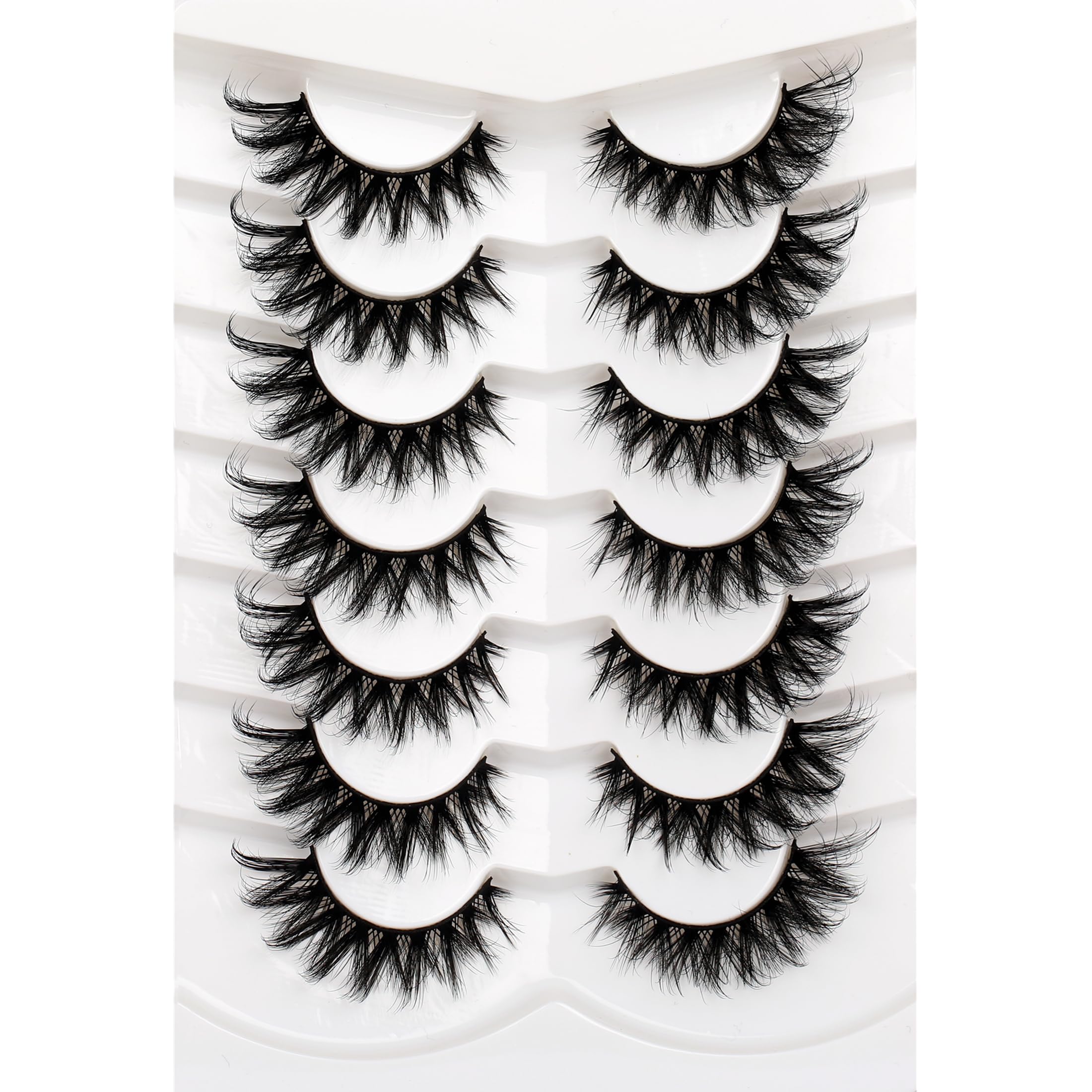 Pooplunch 8D cat-eye lashes for a bold, elongating look.