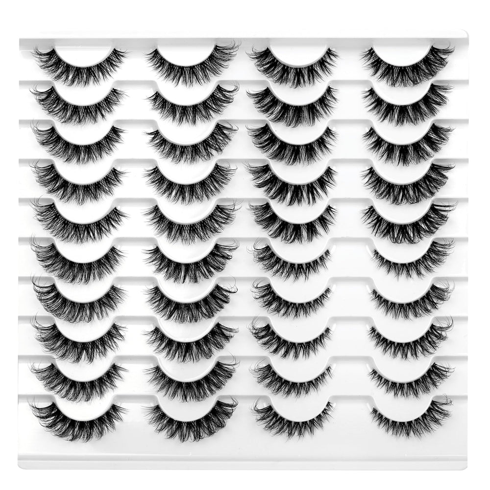Pooplunch natural cat-eye lashes for a brighter, open look.