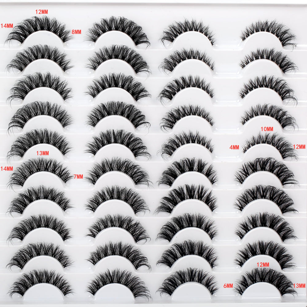 Pooplunch wispy full-volume lashes add subtle drama.