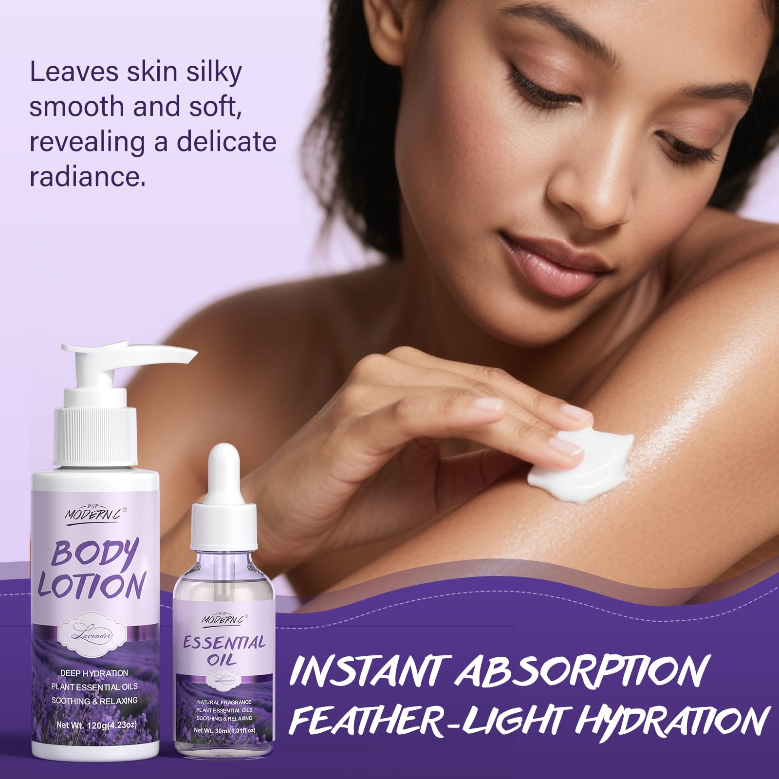POP MODERN.C Body lotion tube delivering deep hydration and softness.