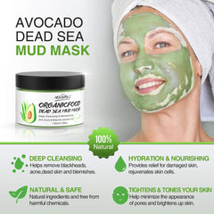 POP MODERN.C clay mask avocado dead sea mud stick close-up demonstrates a calming formula.