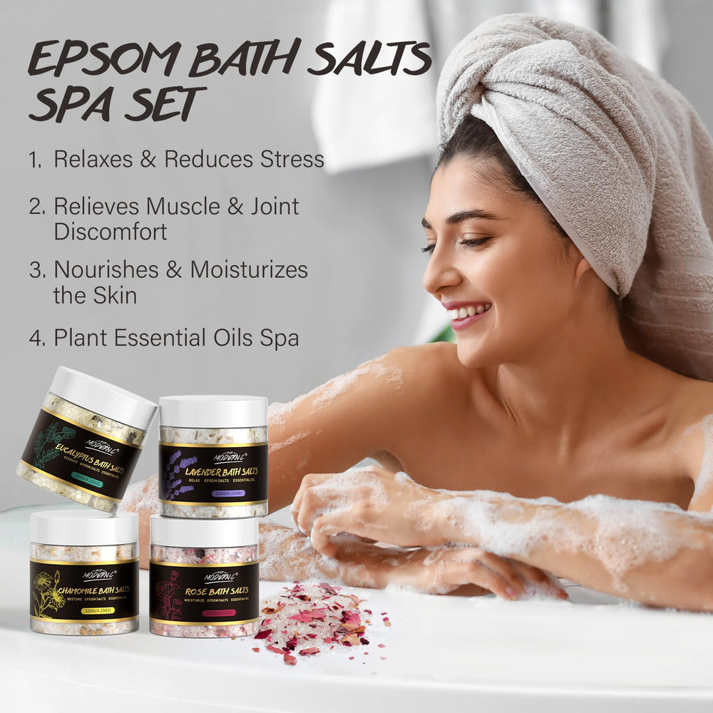 POP MODERN.C lavender bath salts offer a relaxing aroma for calm evenings.