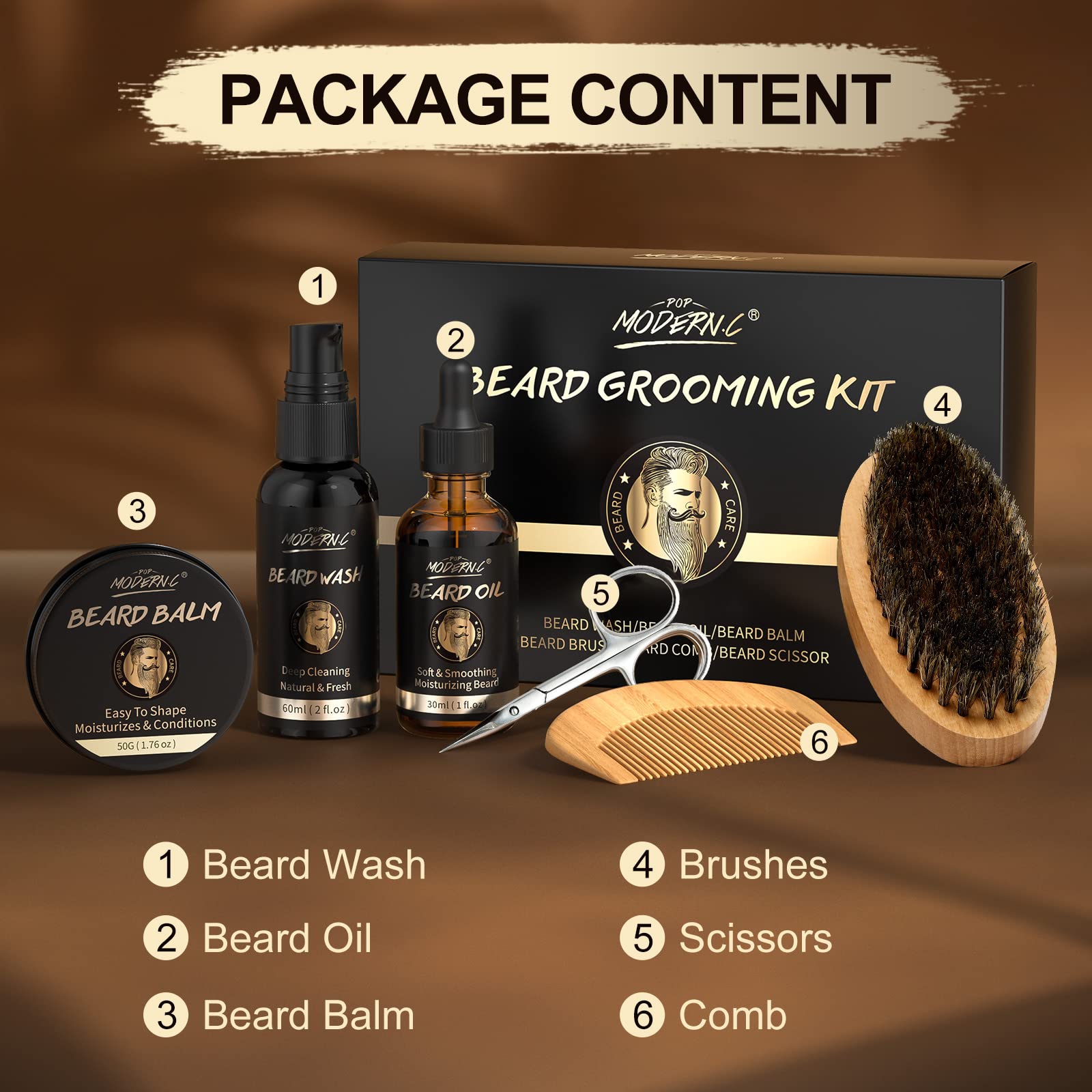 Pop Modern.C kit ciseaux barbe: coupes nettes et précision.