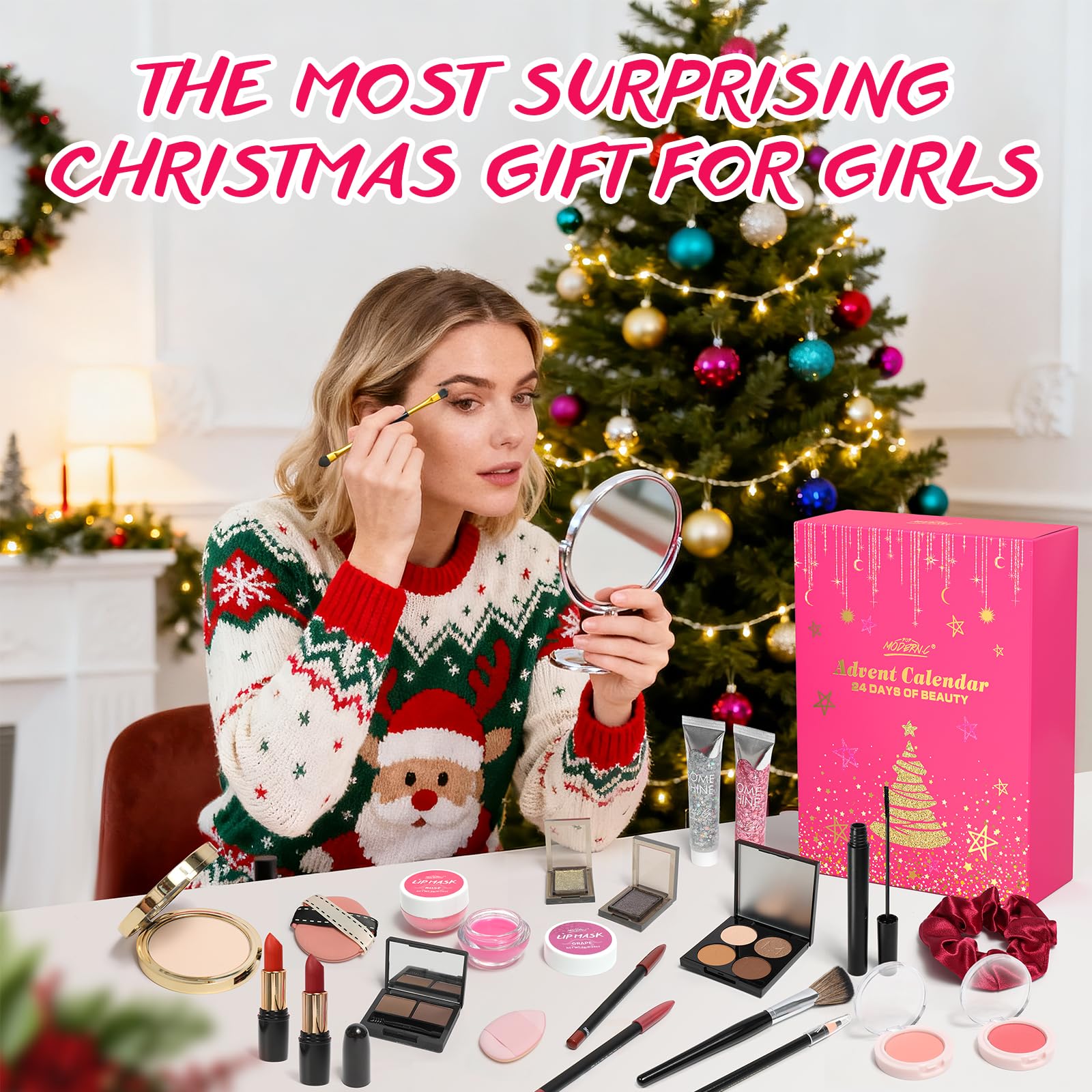 POP MODERN.C lipstick and blush reveal, perfect for building daily holiday looks.