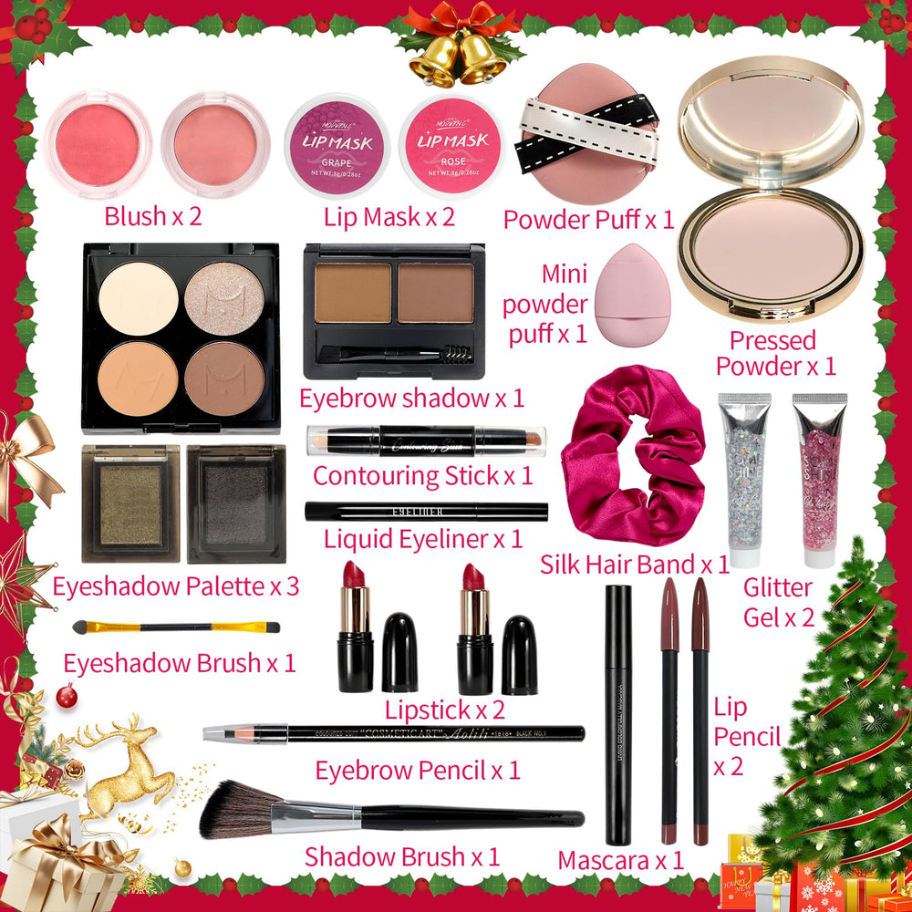 POP MODERN.C advent calendar 24 items inside, daily surprises for festive makeup looks.