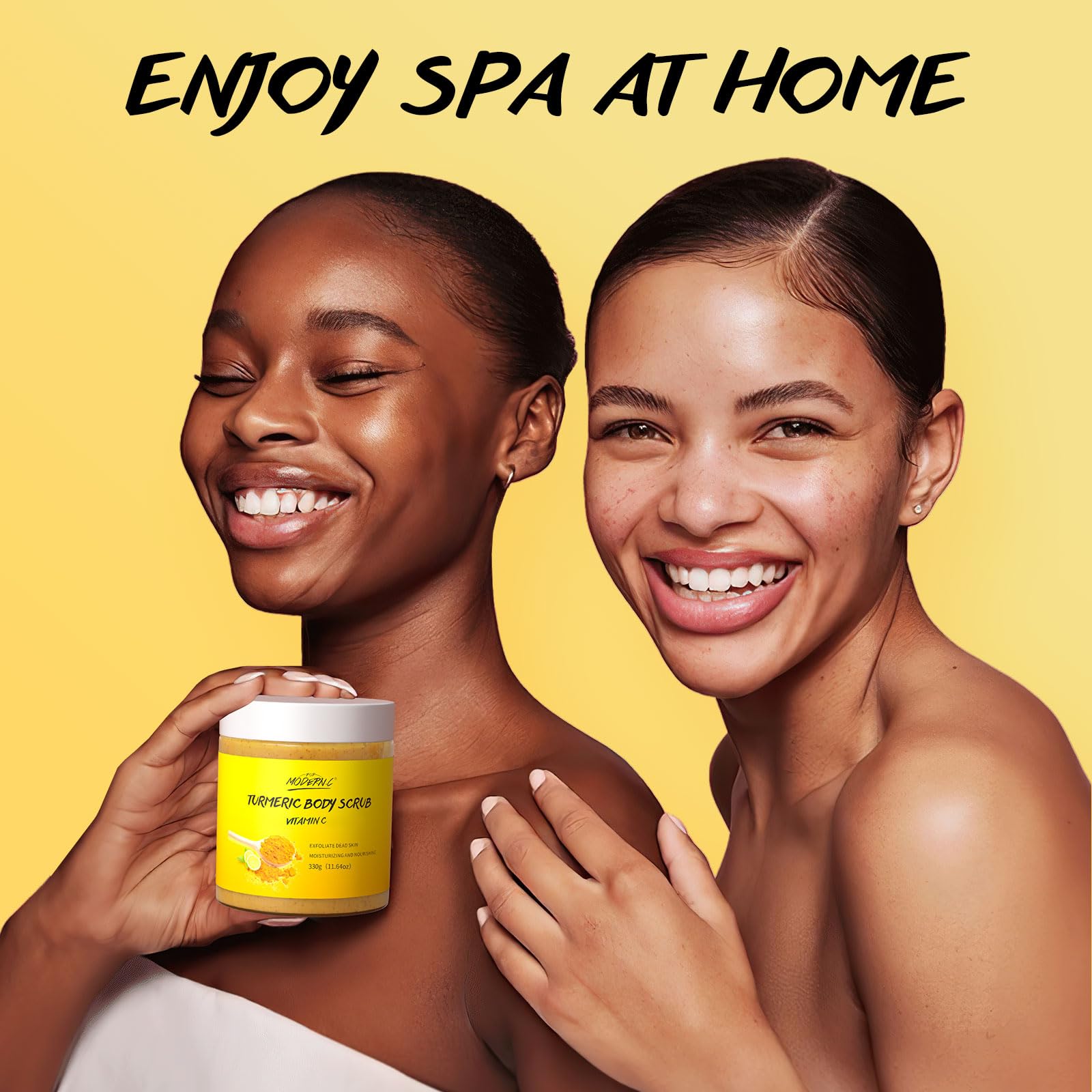 Shea butter and jojoba oil in POP MODERN.C scrub provide moisture after use