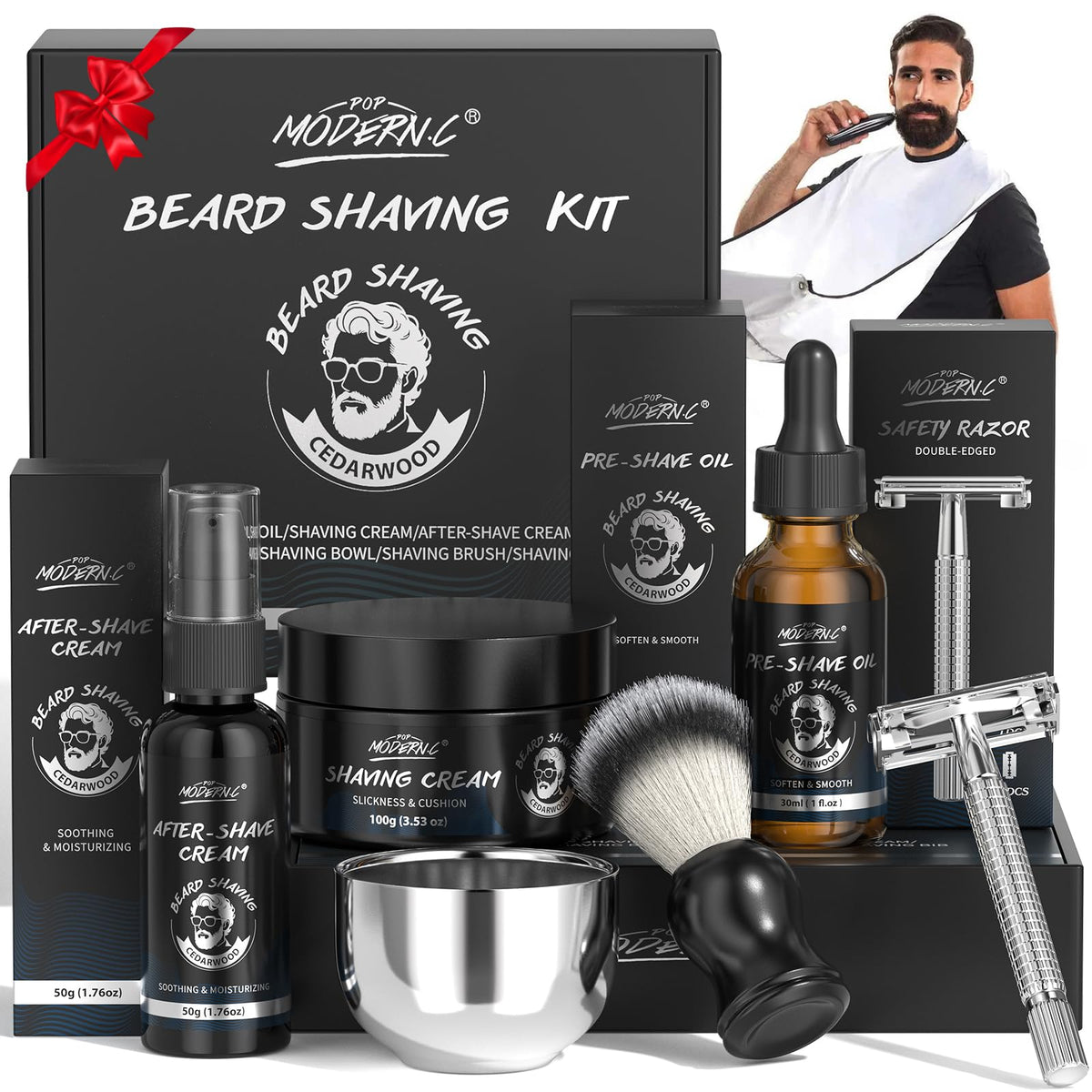 POP MODERN.C 8pcs shaving kit gift set for refined grooming and gifting