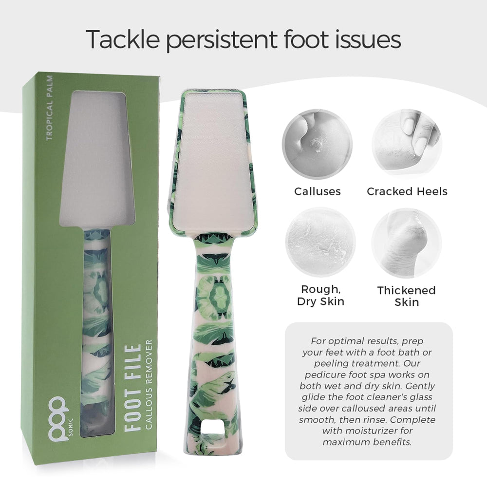 Pop Sonic Marbled Handle Pedicure Tool enhancing control.