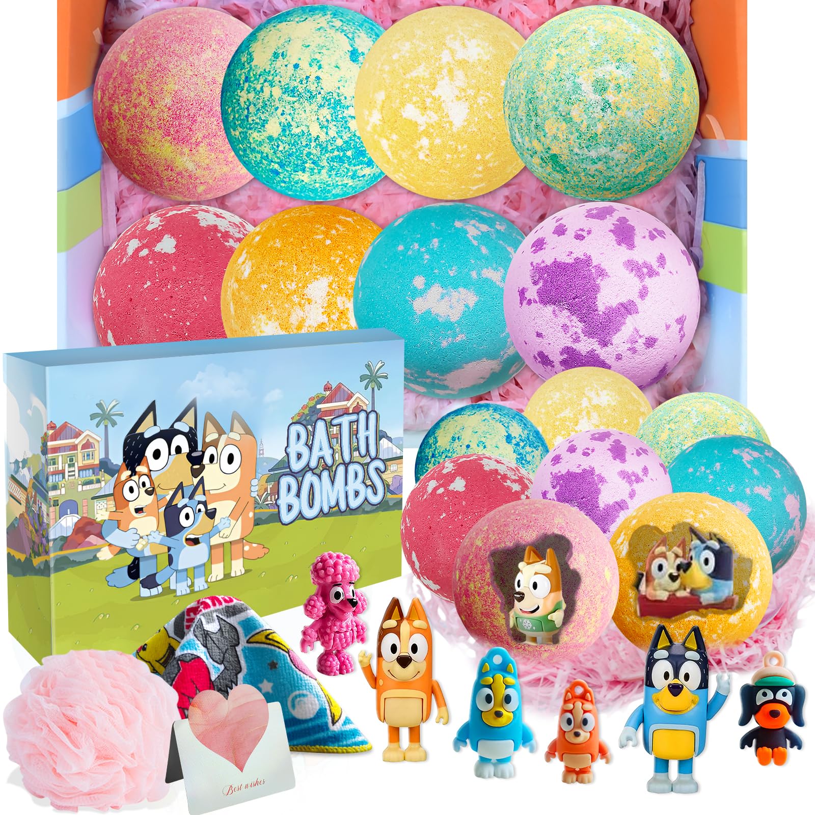 POPBATH Blue Heeler bath bomb in Rose color for a soothing bubble bath