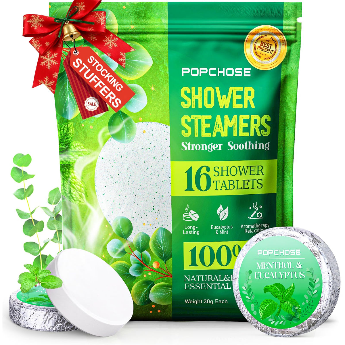 POPCHOSE eucalyptus shower steamers pack enhances your home spa routine.