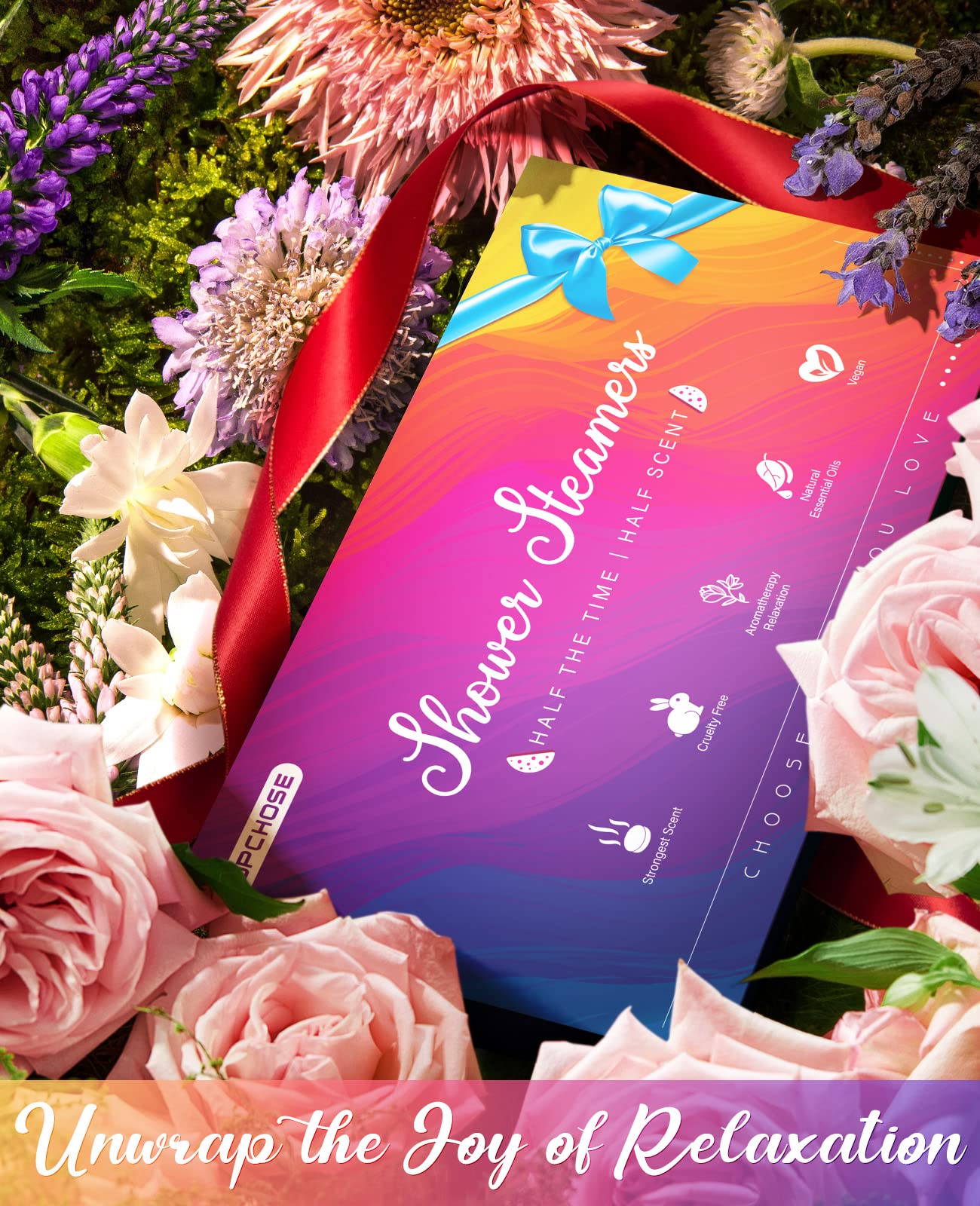 POPCHOSE Jasmine shower steamer offers uplifting fragrance for a refreshing start.