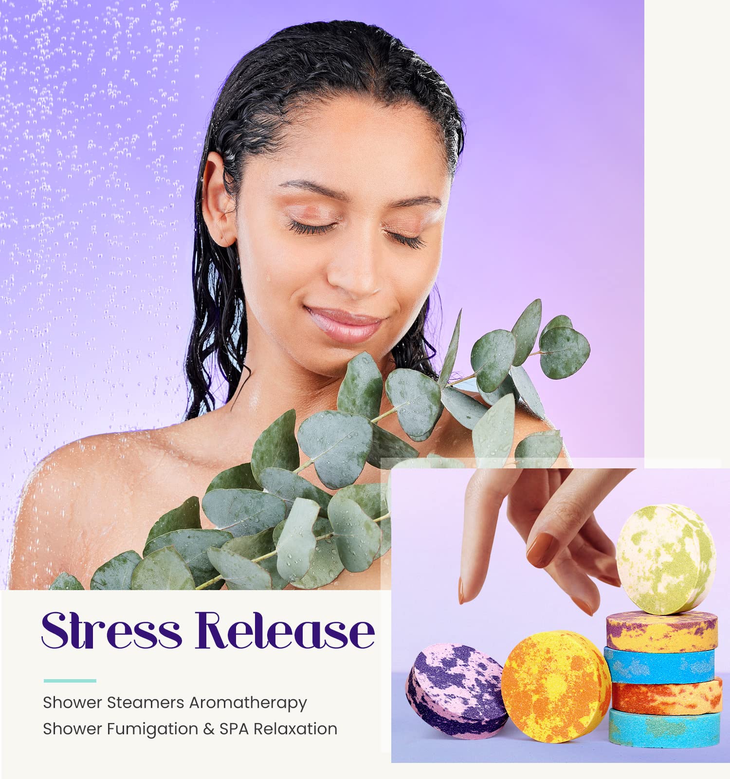 POPCHOSE Rose shower steamer adds floral notes for spa-like pampering.