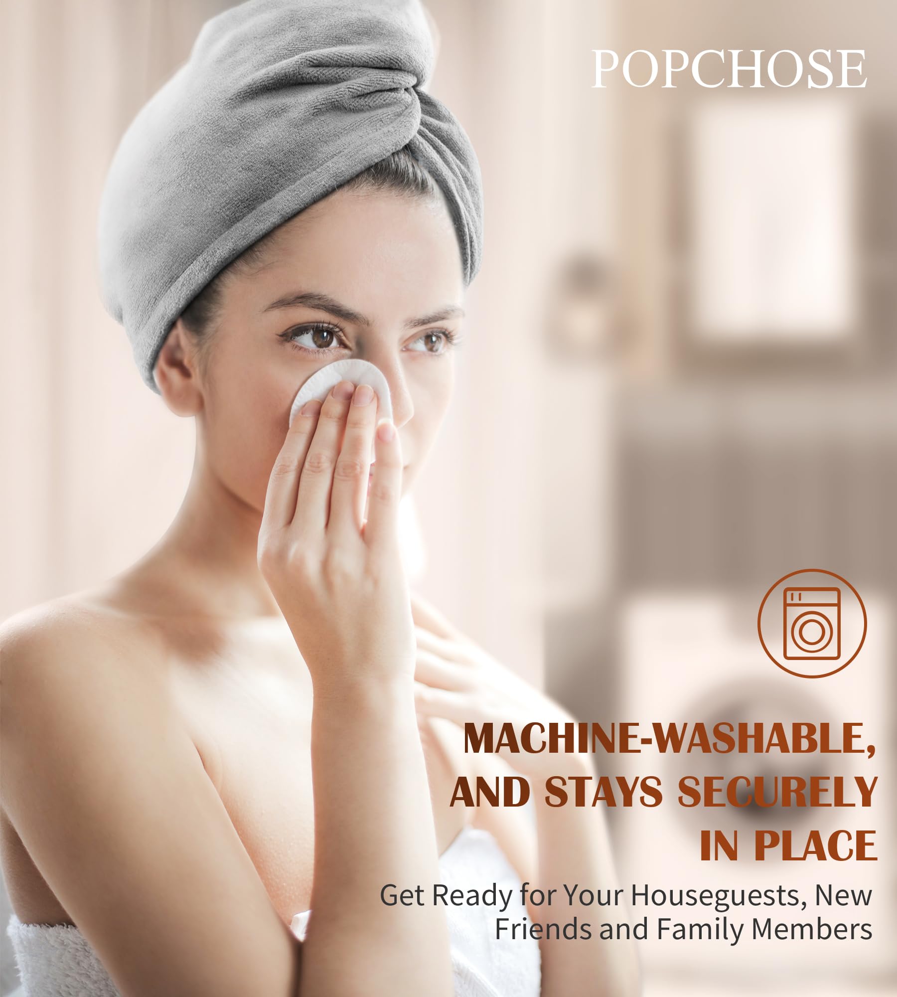 POPCHOSE lightweight towel wrap ideal for on the go spa and travel.