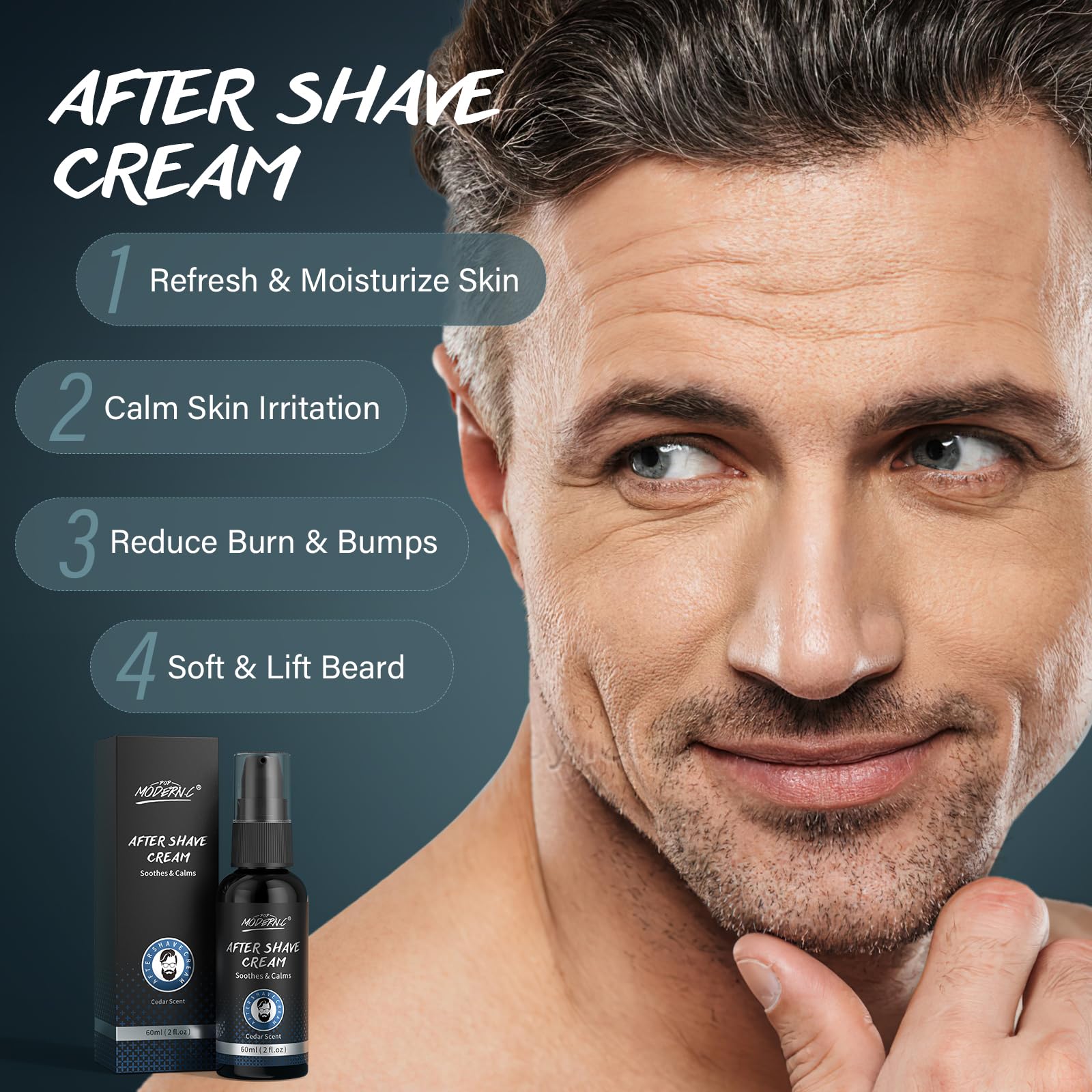 POP MODERN.C after shave cream 60ml soothes and hydrates skin.