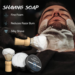 POP MODERN.C beard bib apron catches hair for a cleaner shave.