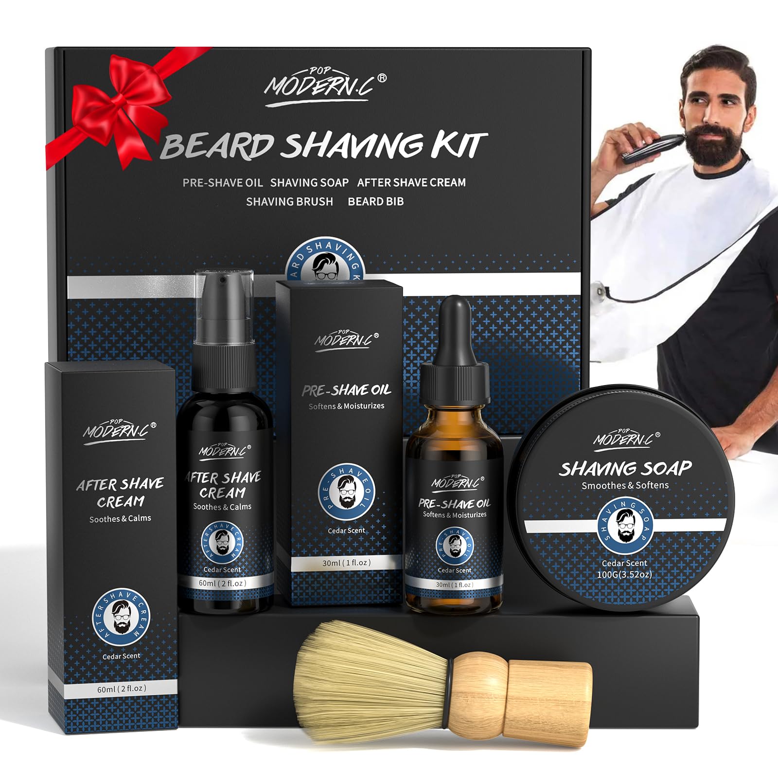 POP MODERN.C pre-shave oil 30ml bottle for smoother, more comfortable shaving.