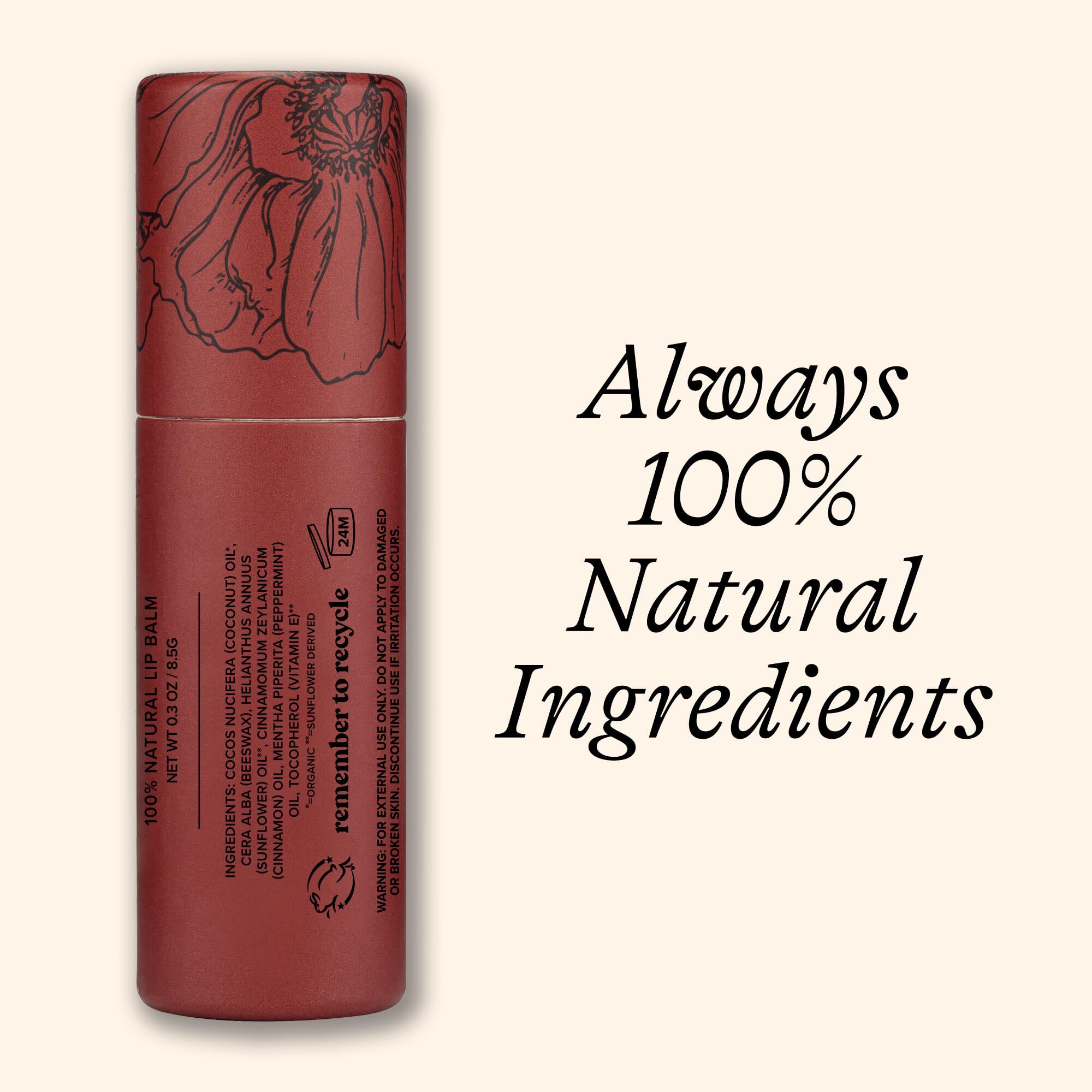 Poppy & Pout cinnamint lip balm tingling close-up on lips