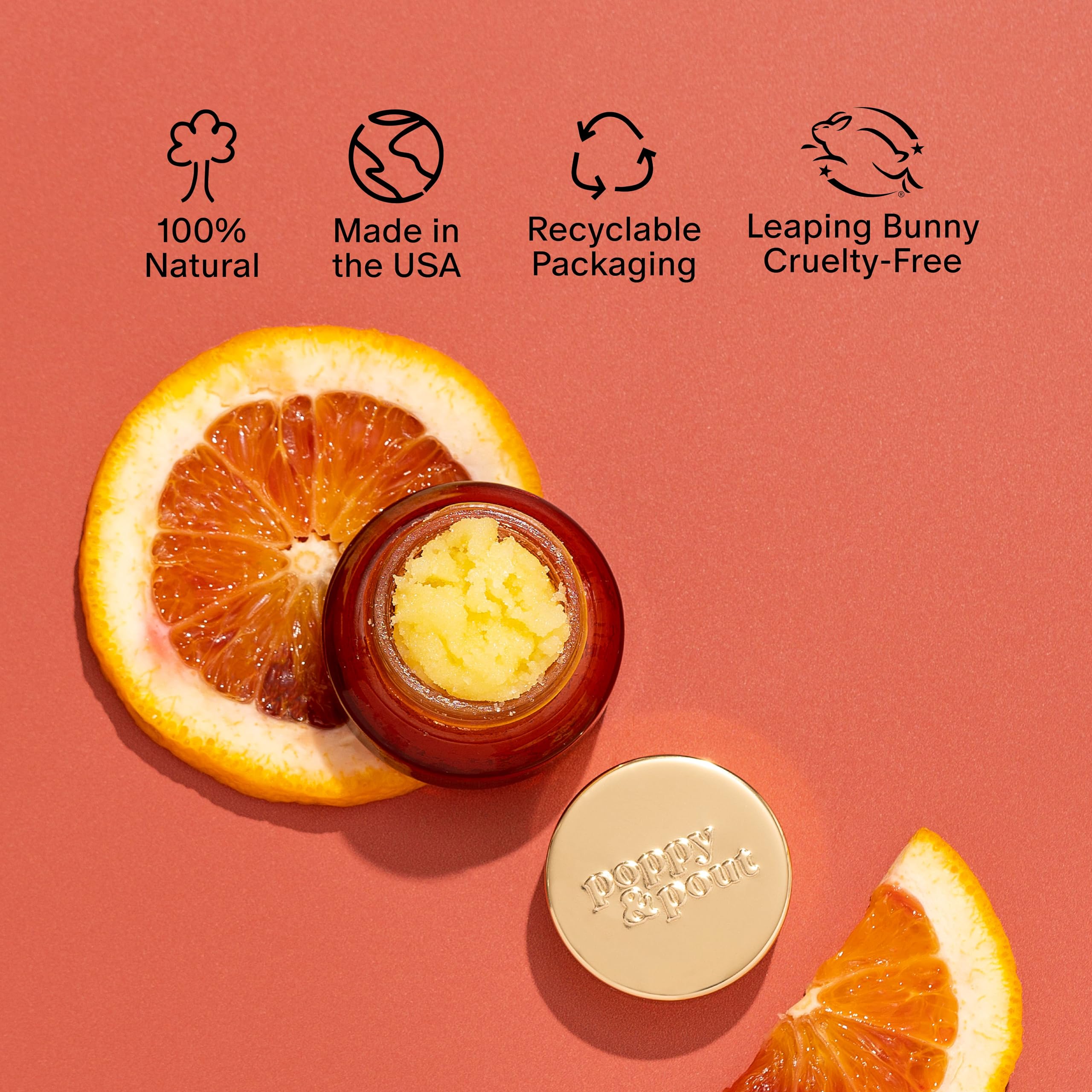 Poppy & Pout handcrafted glass jar showcases sustainable packaging
