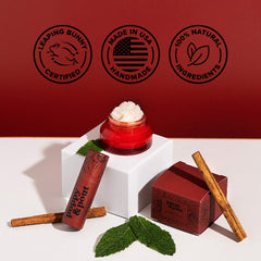 Poppy & Pout jumbo lip balm twist-up in action with smooth application