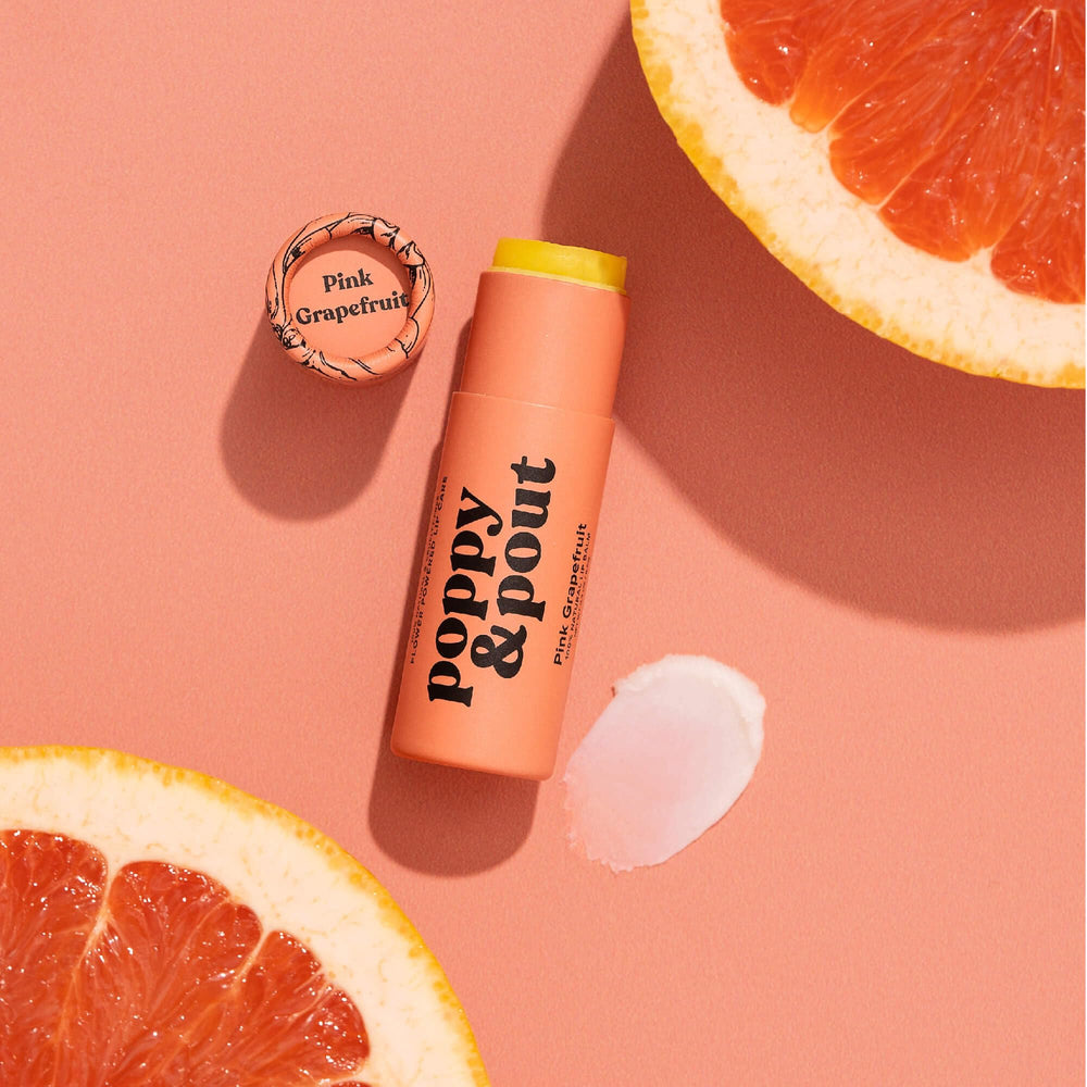 Poppy & Pout compact tube shown for on-the-go use.