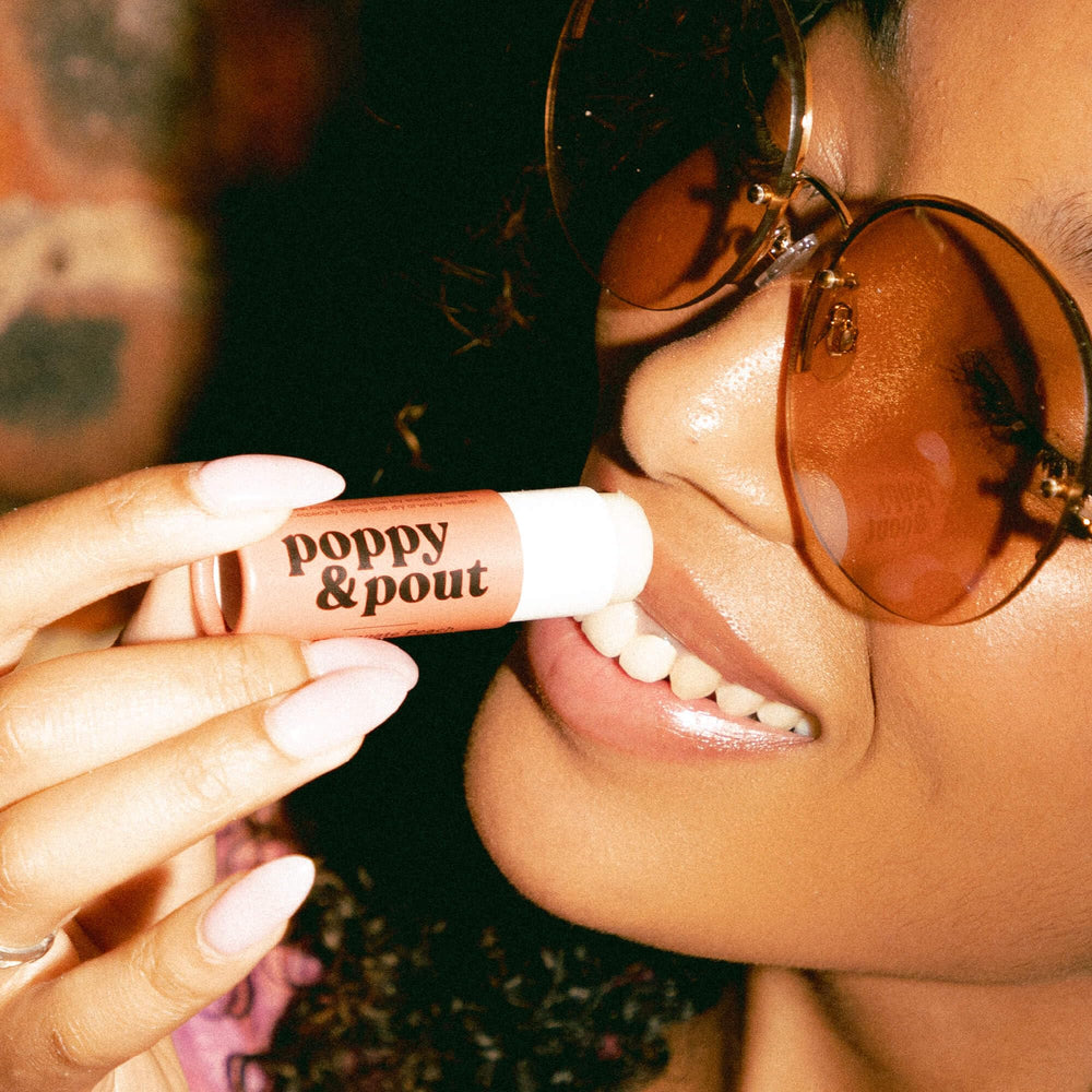 Poppy & Pout organic coconut oil cited as nourishing lip care.