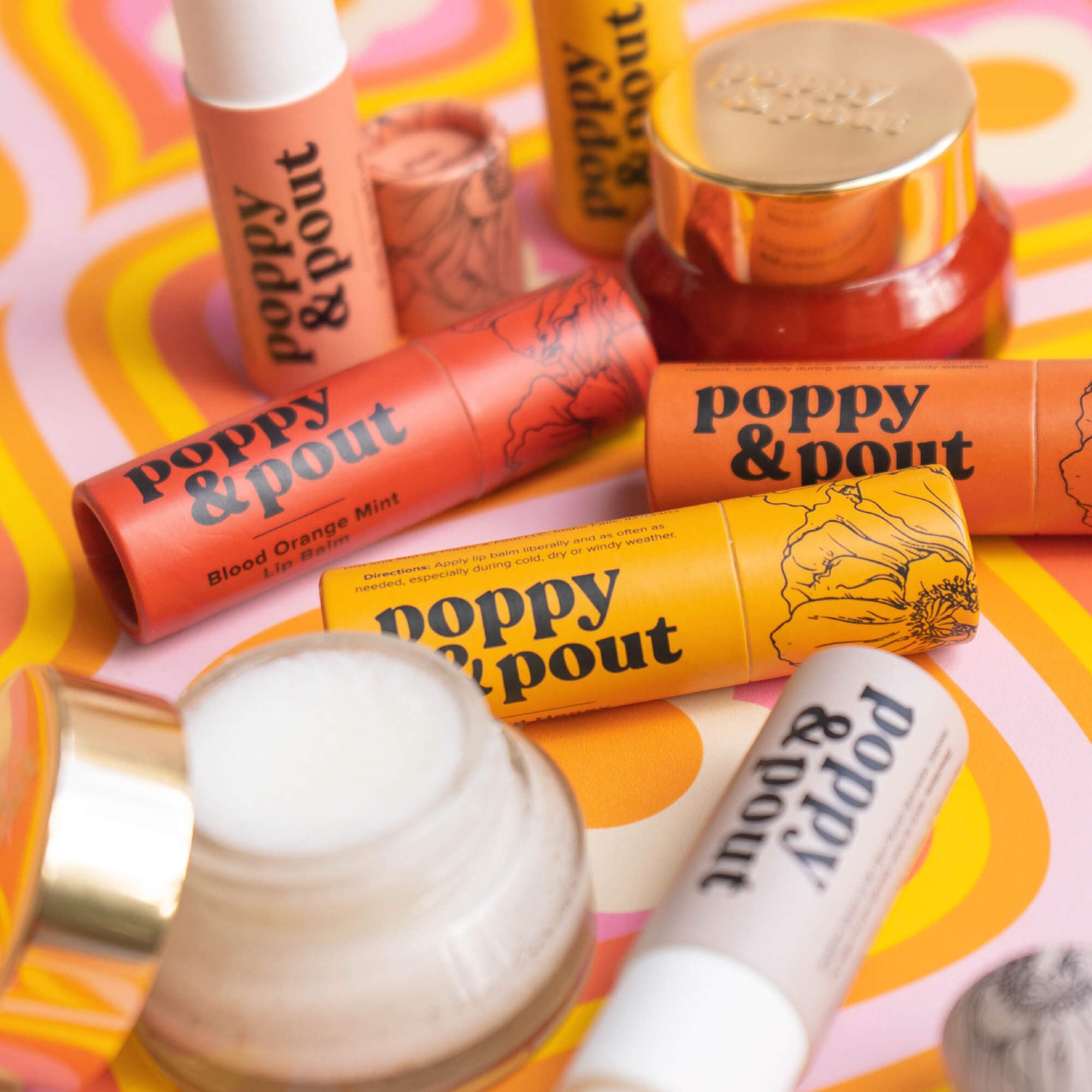 Brand name and Blood Orange Mint scent cues on packaging.