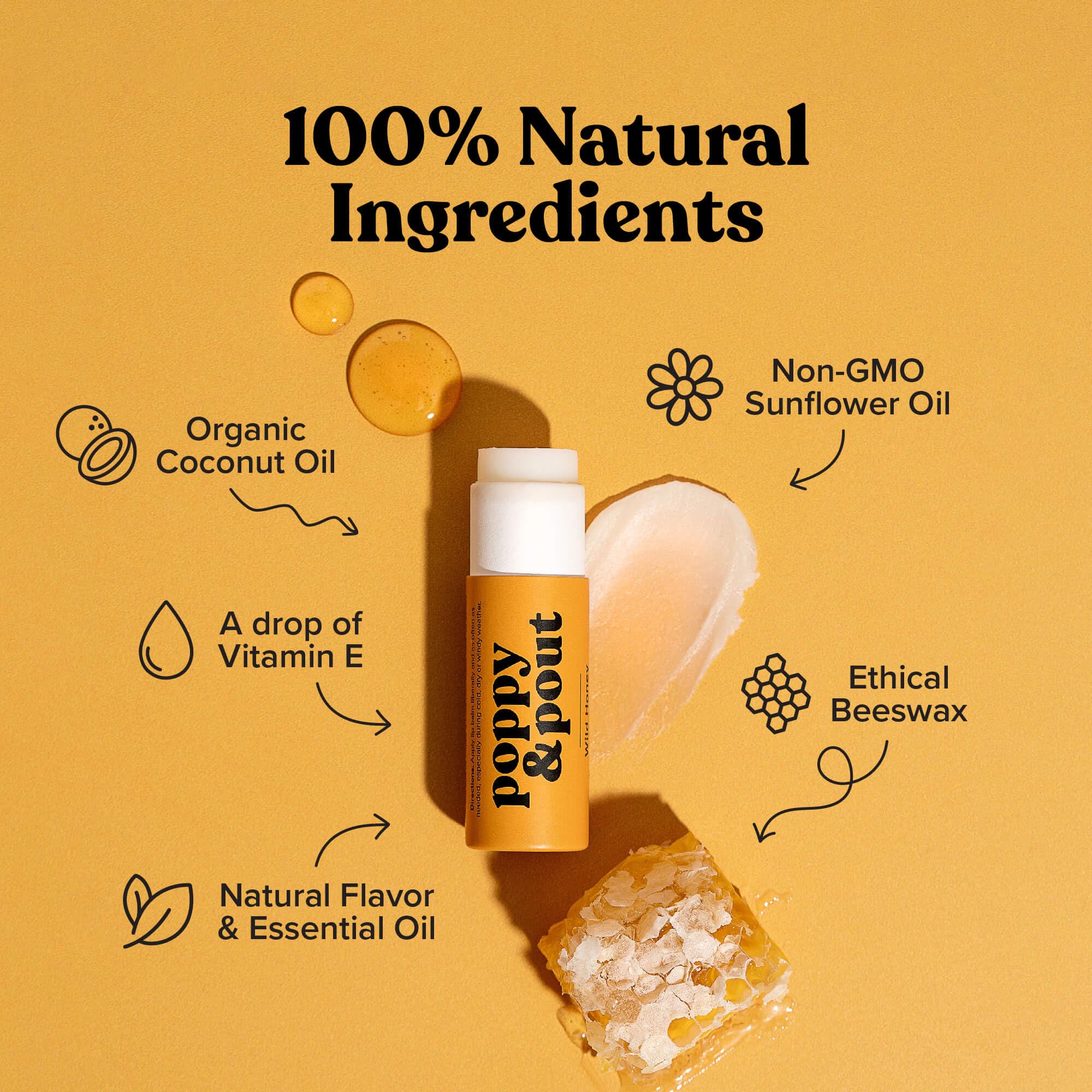 Cardboard tube packaging for Poppy and Pout Wild Honey balm