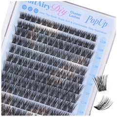 POPUP Lash Clusters 168pcs D Curl deliver ultra-light comfort for all-day wear.