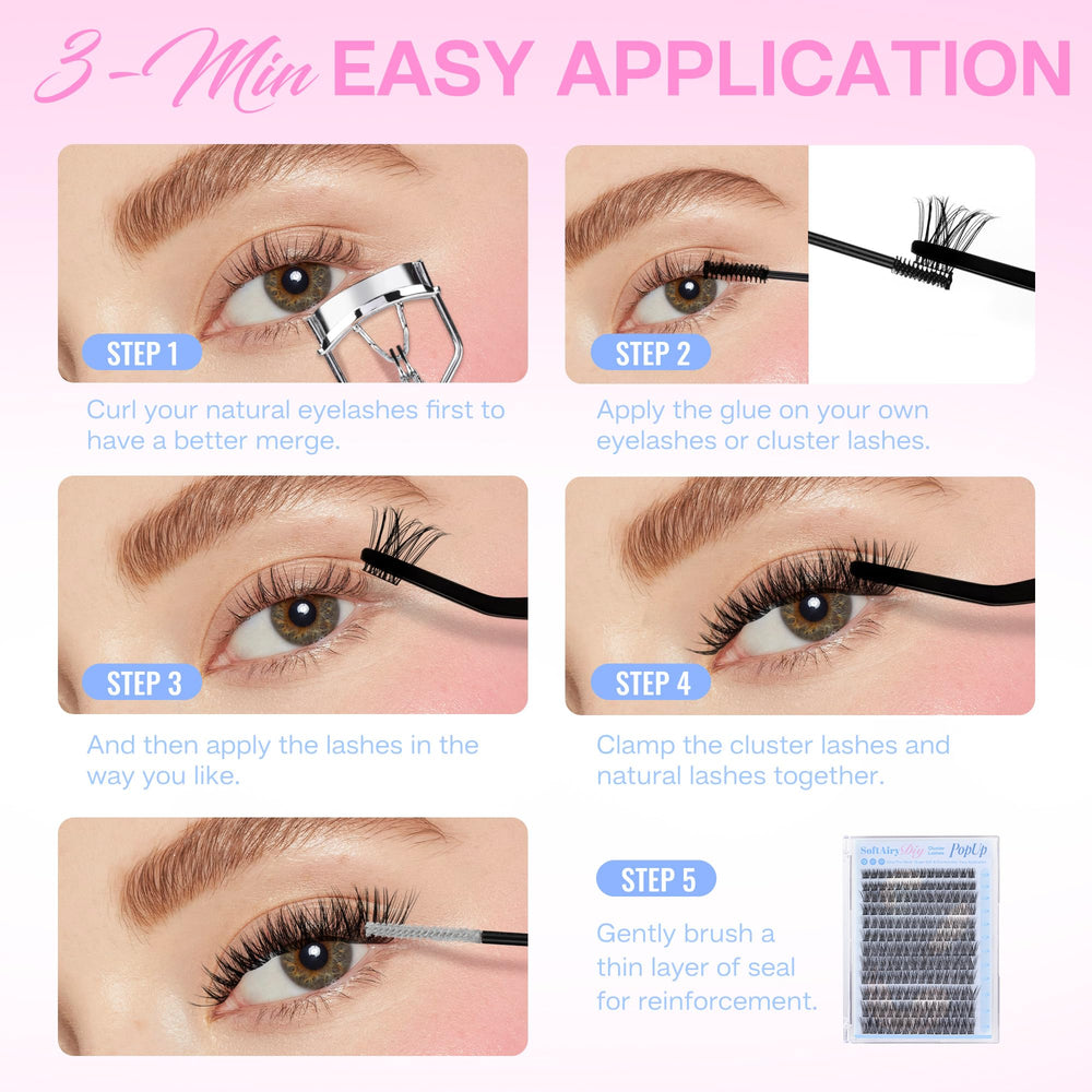 POPUP Lash Clusters mega-volume appearance for bold, eye-catching gaze.