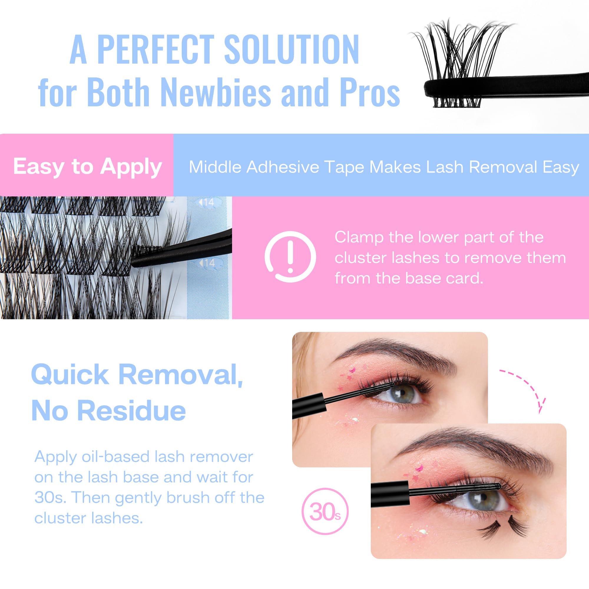 POPUP Lash Clusters reusable eyelash extensions for multiple wears.