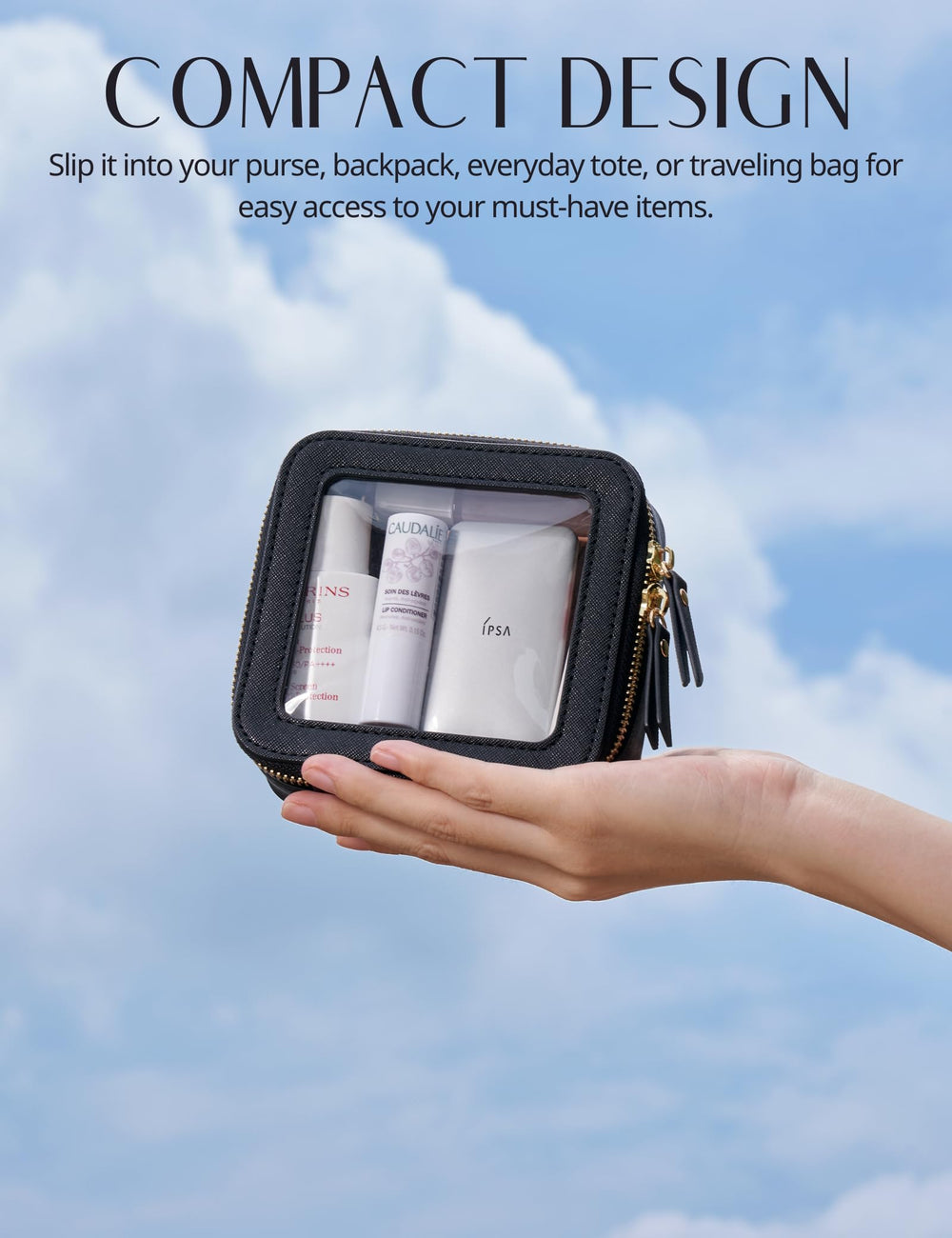 Popvibe medium travel set image highlights larger capacity for toiletries