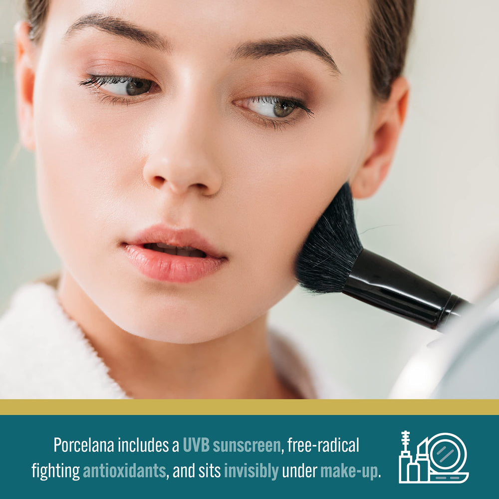 Porcelana application routine showing daytime skincare steps