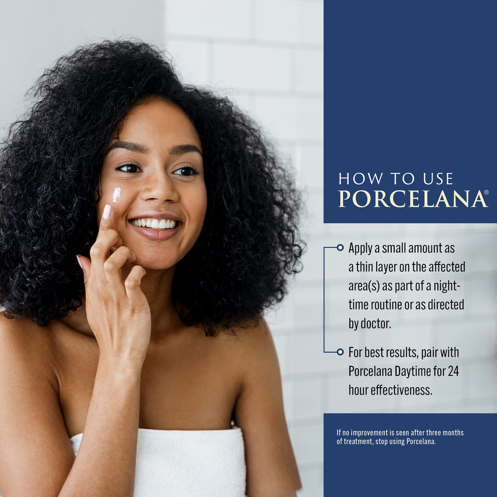 Porcelana Nighttime Cream with sunscreen pairing in a calming routine
