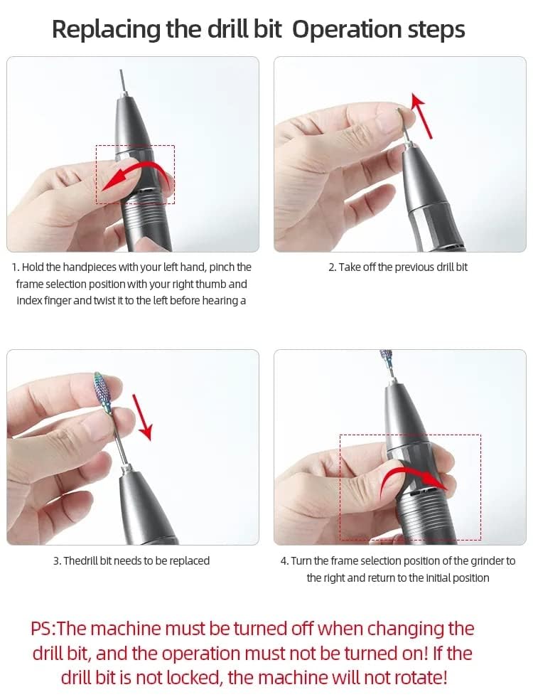 Black-bodied Portable Nail Drill ideal for home use and detailed filing.