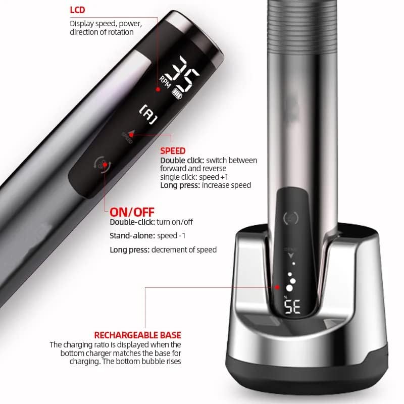Front view of Portable Nail Drill highlighting the anodized gradient design.