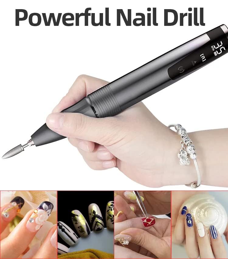 Side view of Portable Nail Drill showing compact, cordless form.
