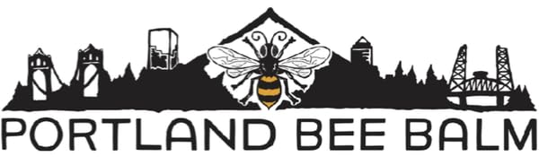 Portland Bee Balm logo on packaging emphasizes natural origin.