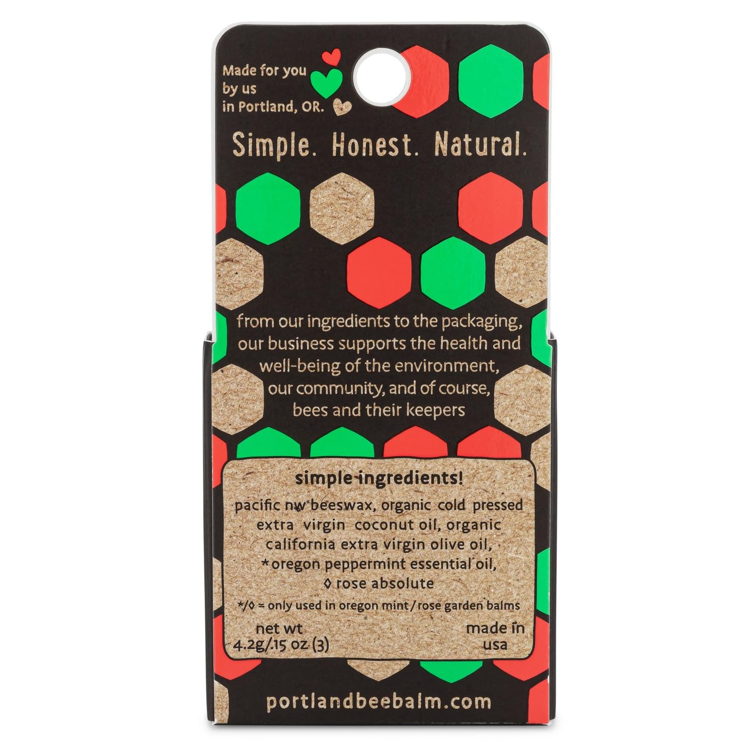 Portland Bee Balm Oregon Mint lip balm tube with refreshing hint.
